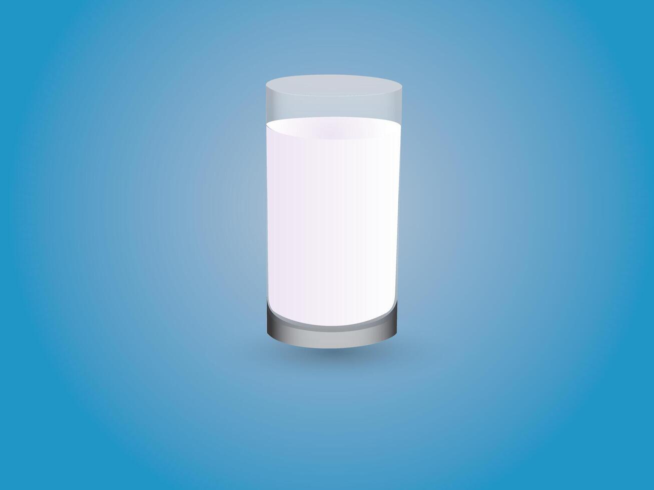 A glass of hot milk on blue background illustration vector