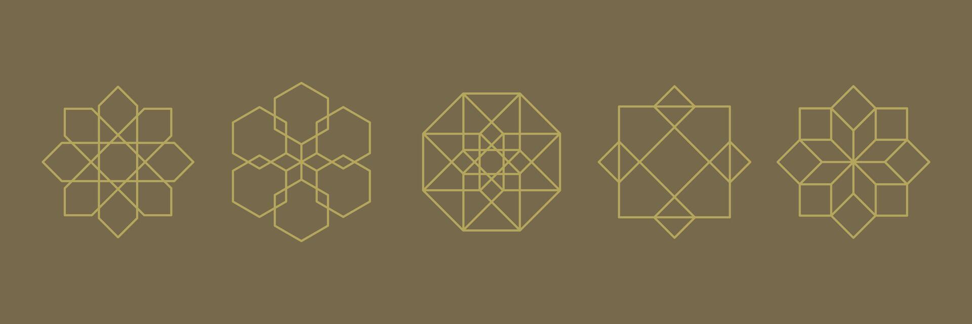 Islamic decorative ornate. Set of arabic or Indian geometric symbols. Mosque motif pattern. illustration vector