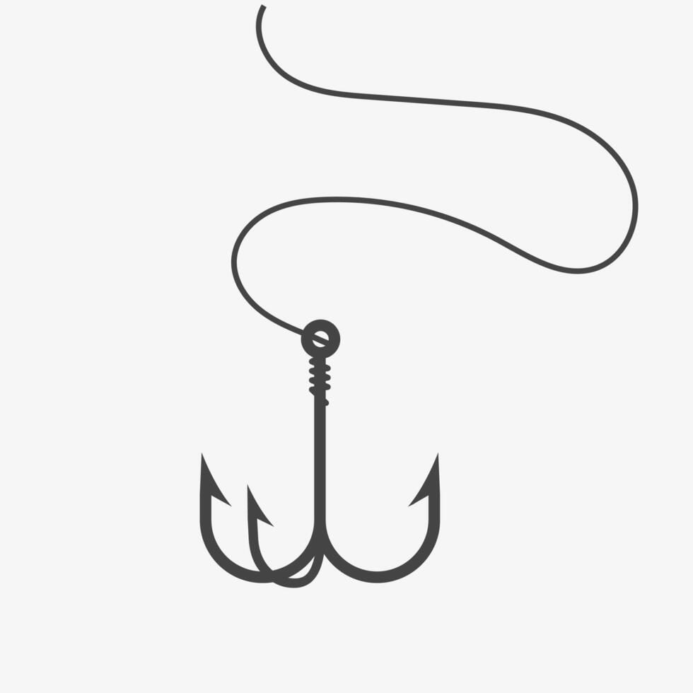 Fishing hook icon. Professional hobby, catching fish vector