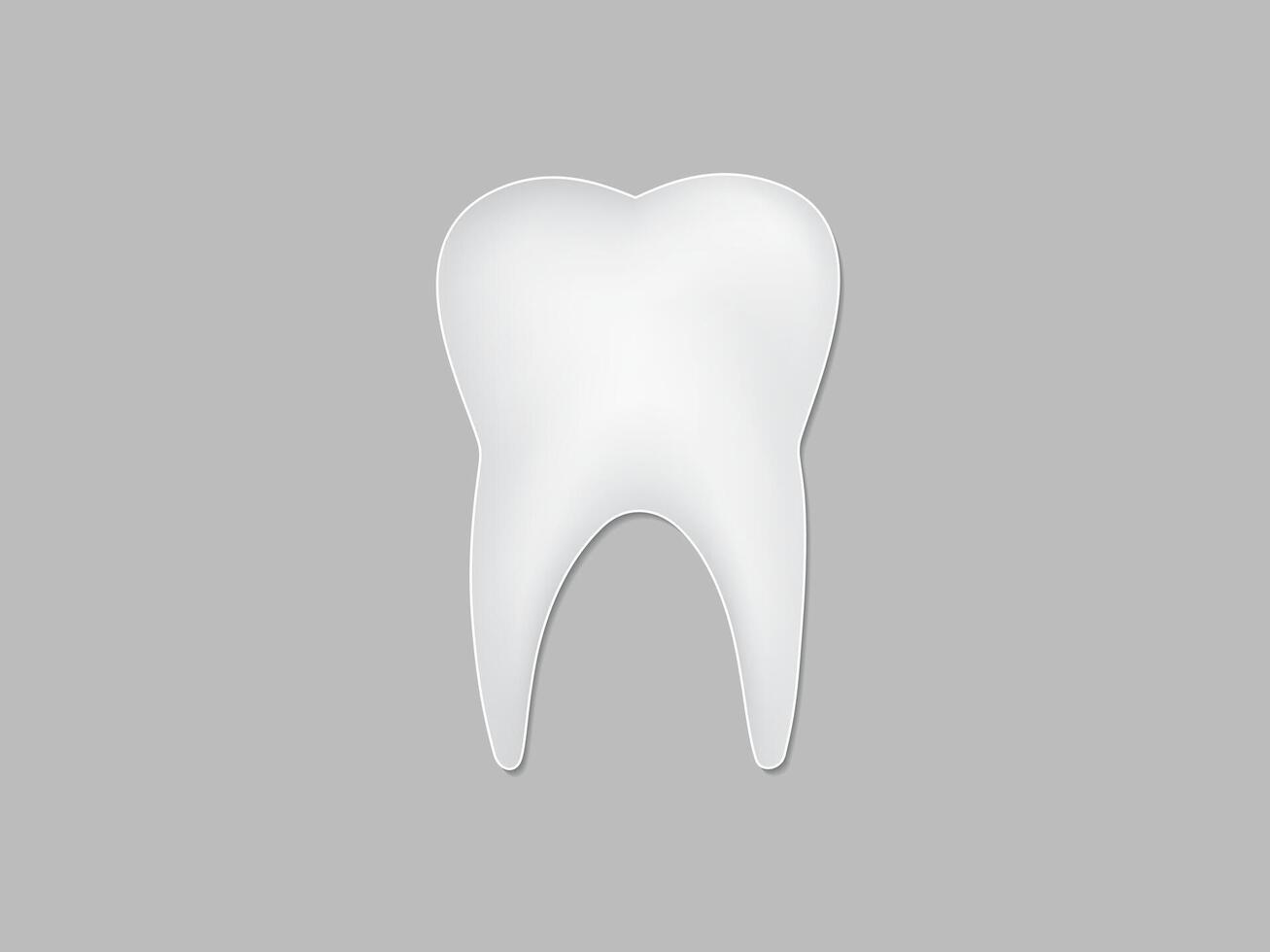 A healthy back and white tooth for dentists on dark background illustration vector