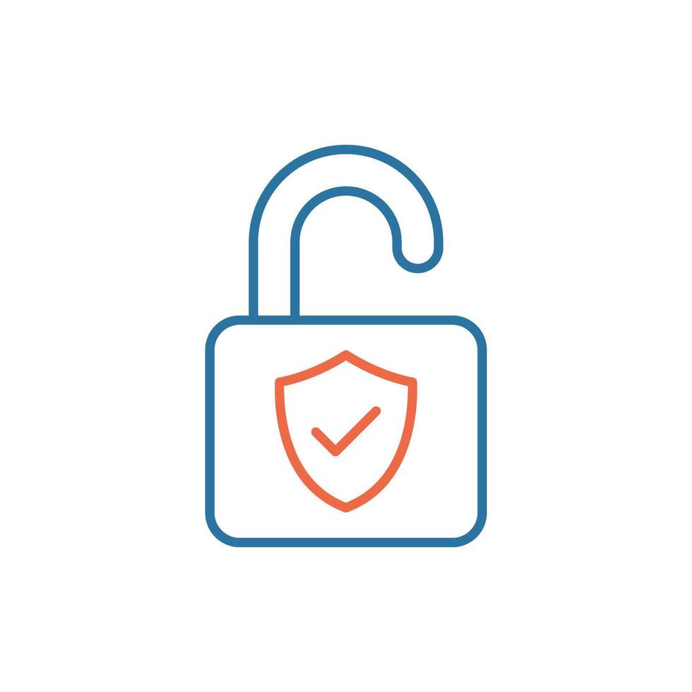 Secure icon in flat style. Privacy guarantee illustration on isolated background. Safety risk sign business concept. vector