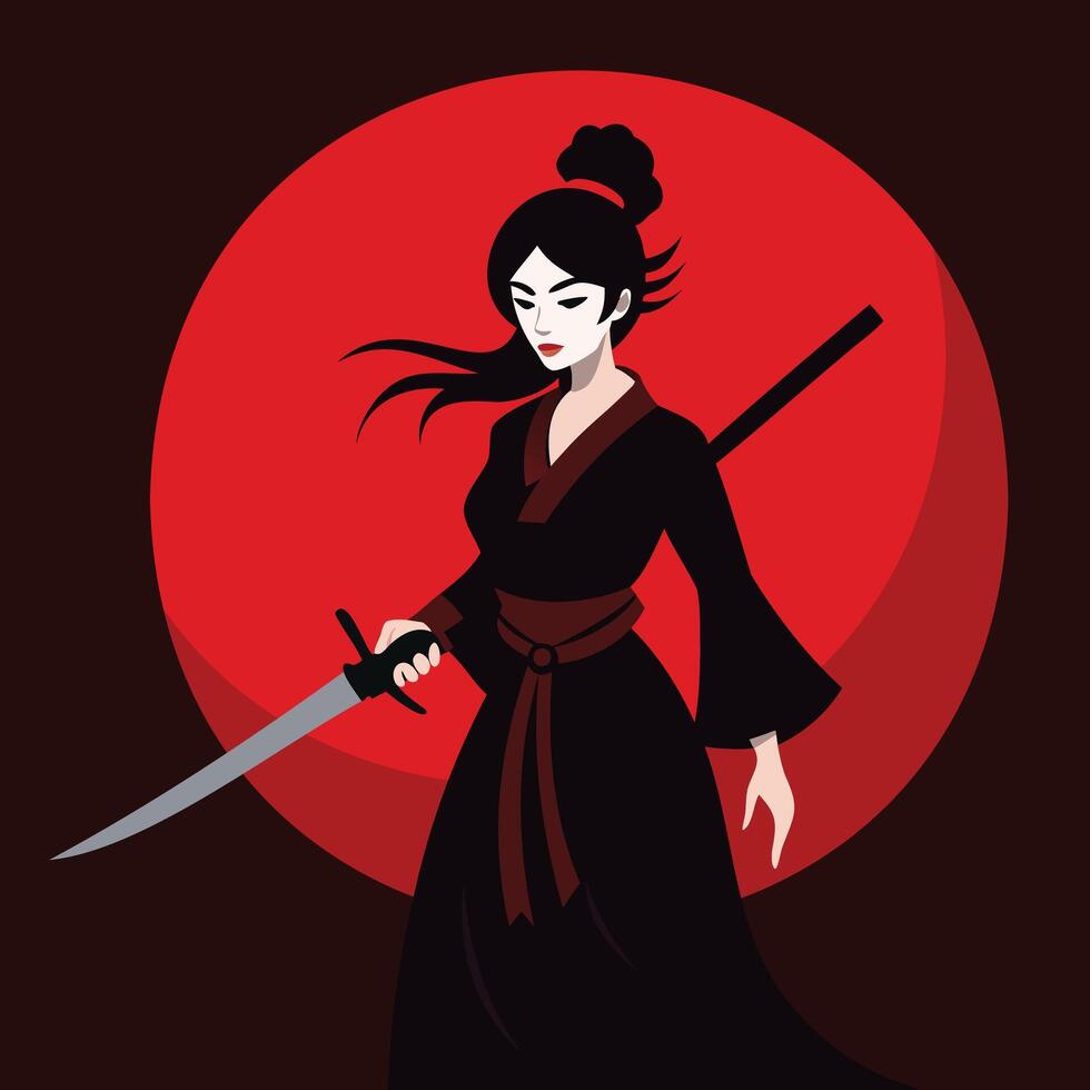 Geisha Ninja Warrior Art vector