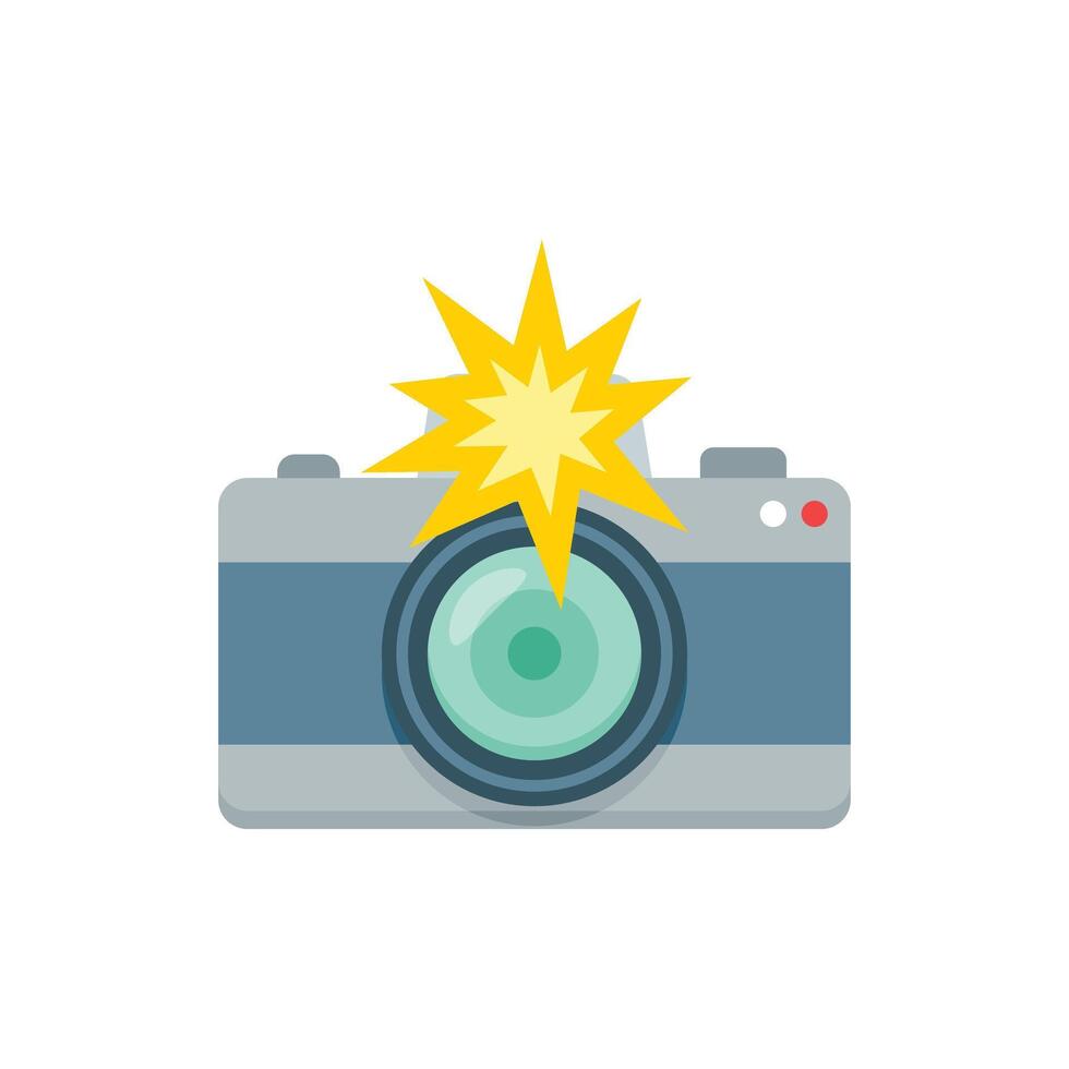 Camera icon in flat style. Photography illustration on isolated background. Photo sign business concept. vector