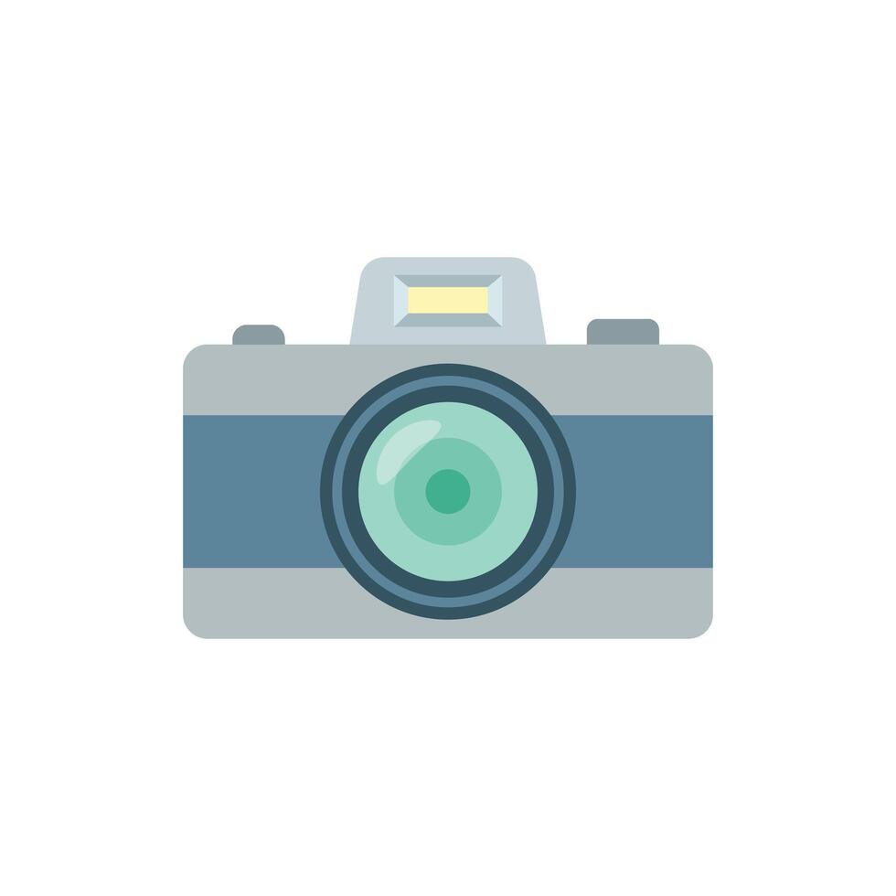 Camera icon in flat style. Photography illustration on isolated background. Photo sign business concept. vector