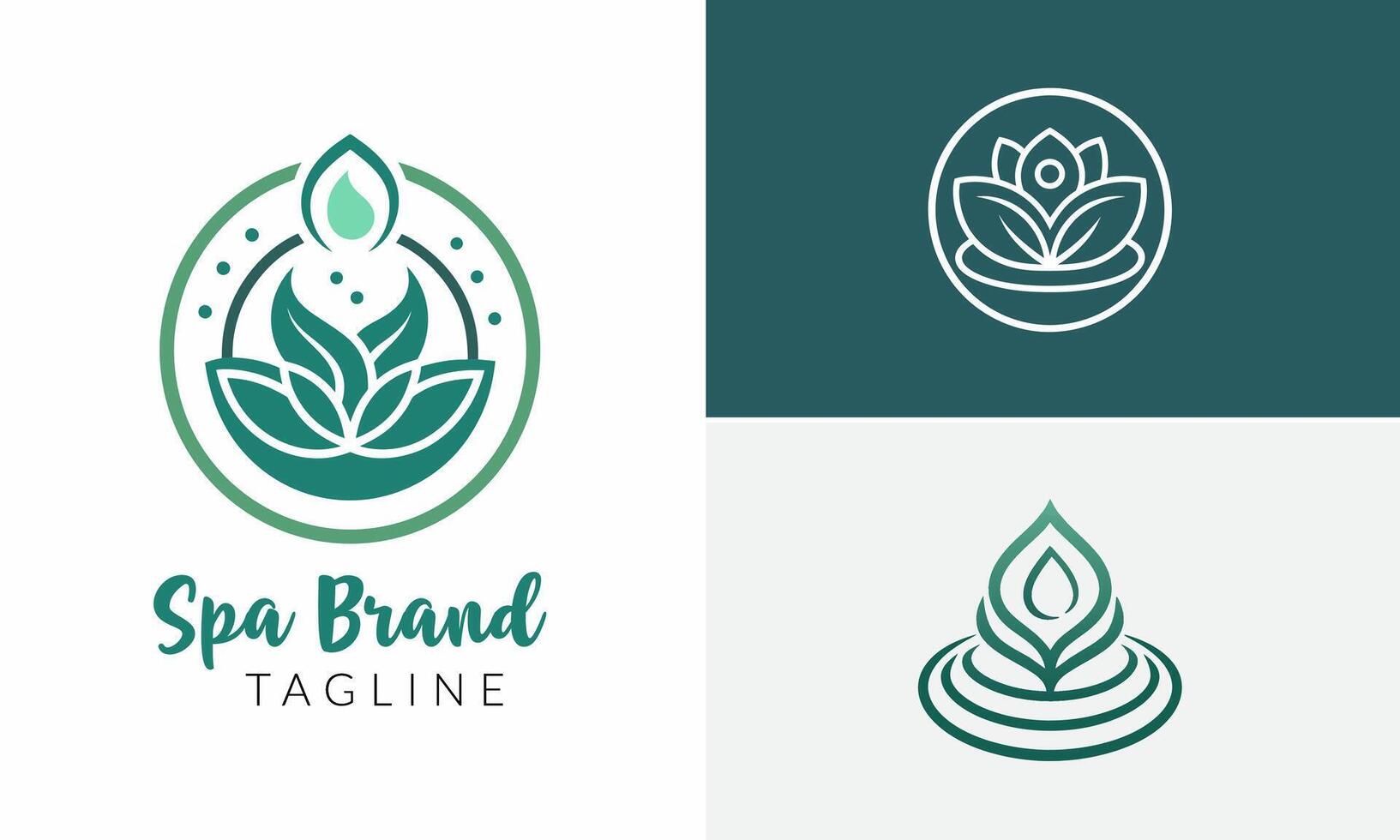 Spa abstract line art logo vector