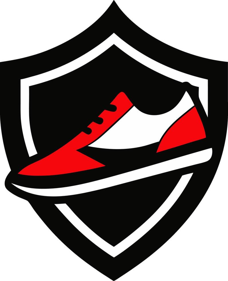 Shoe store shield modern logo vector