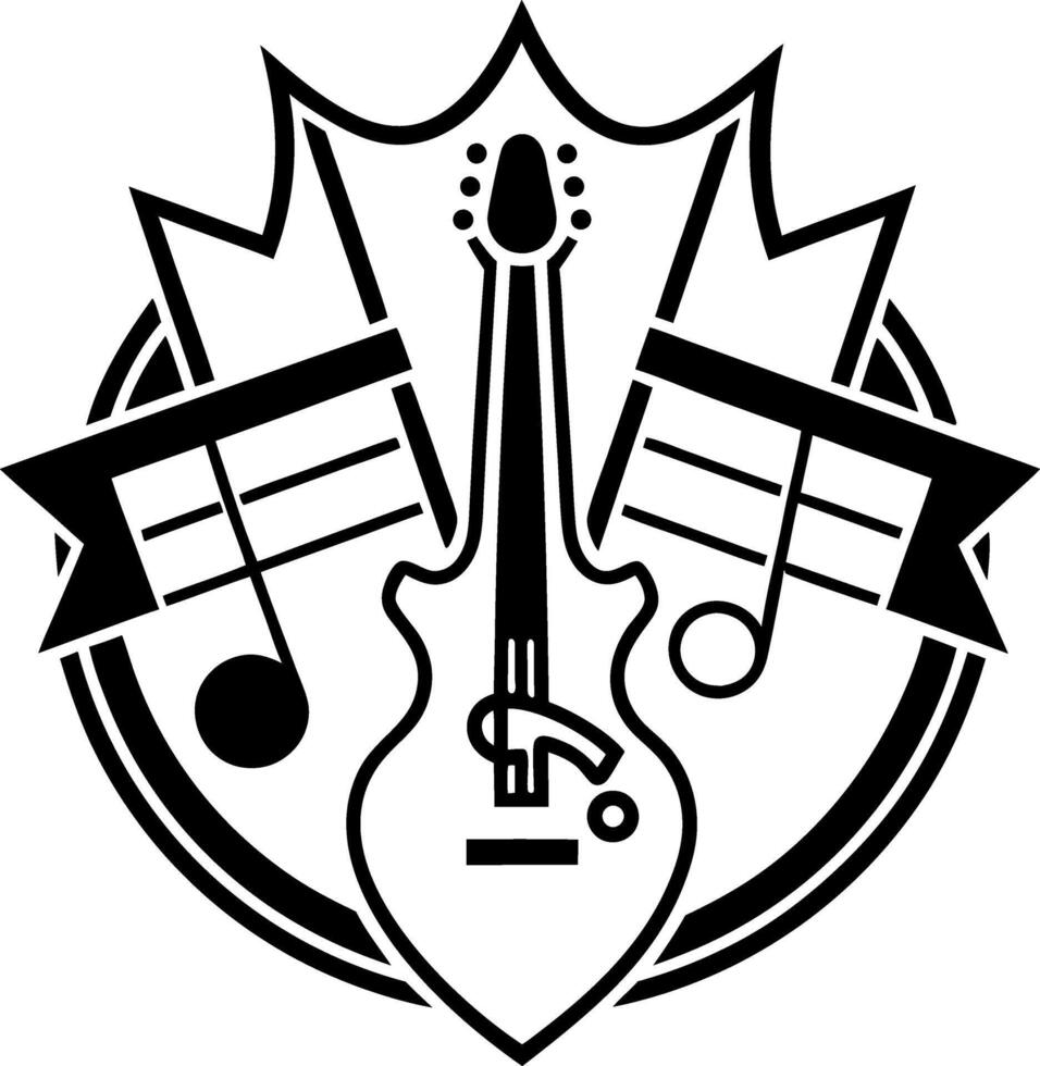 Music band line art modern logo vector