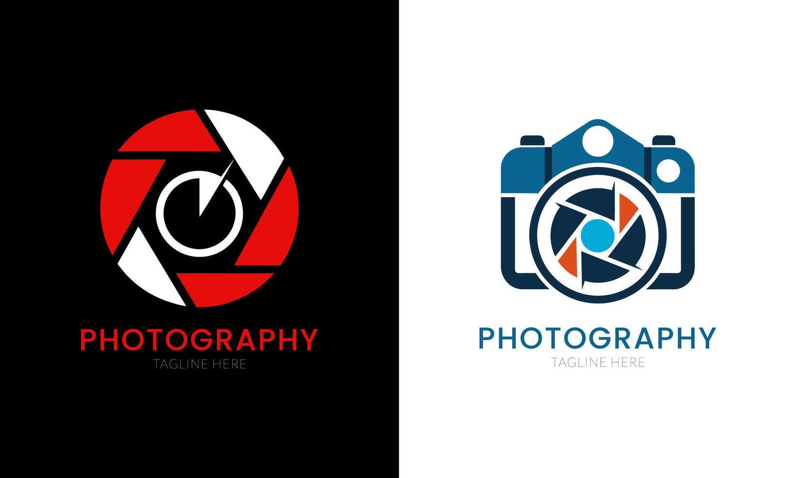 Photography studio modern logo set vector