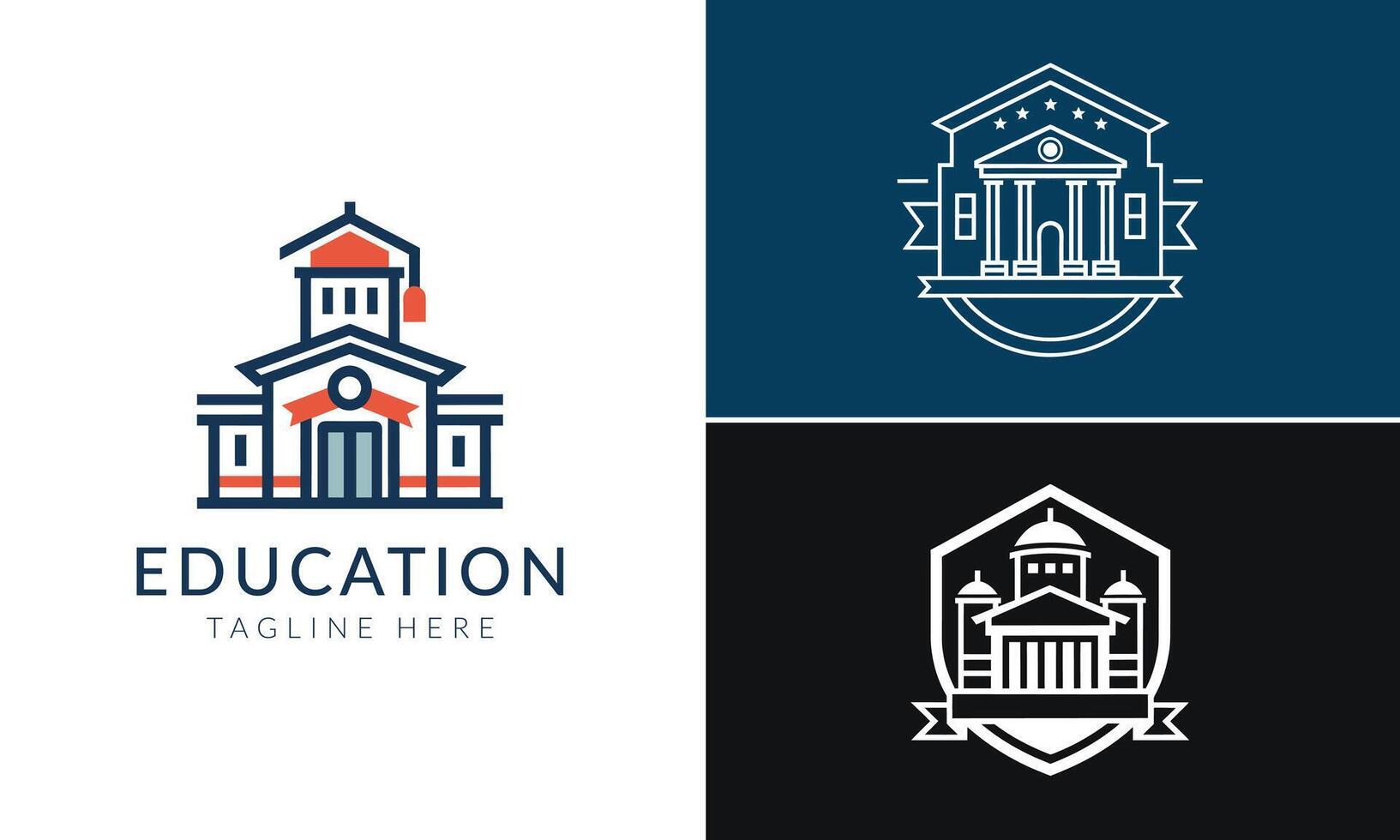 Educational institution logo set vector