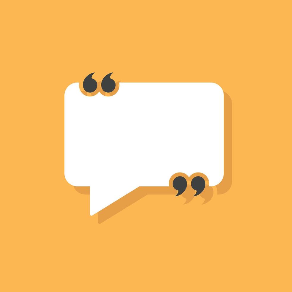 Quote frame icon in flat style. Speech bubble illustration on isolated background. Comment sign business concept. vector