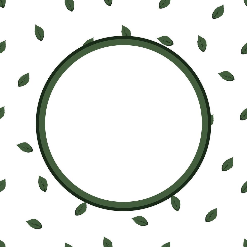 card with a frame with green leaves vector