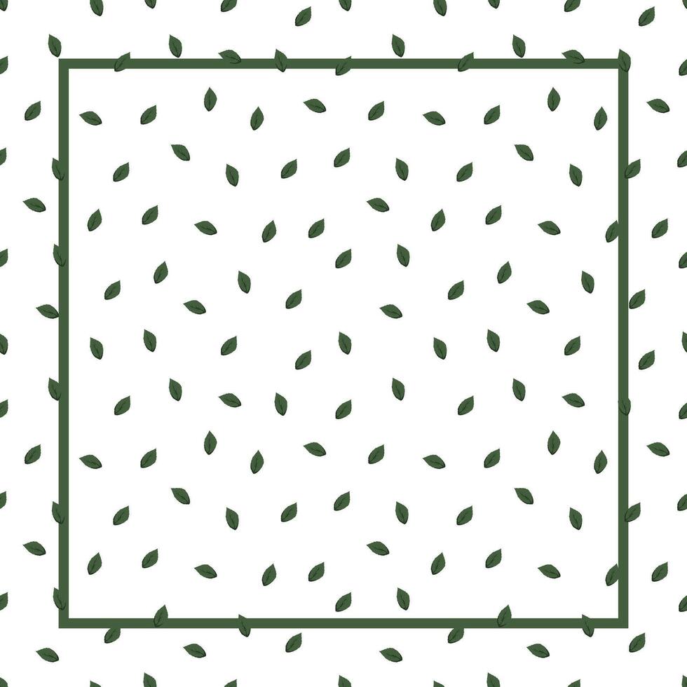 card with a frame with green leaves vector