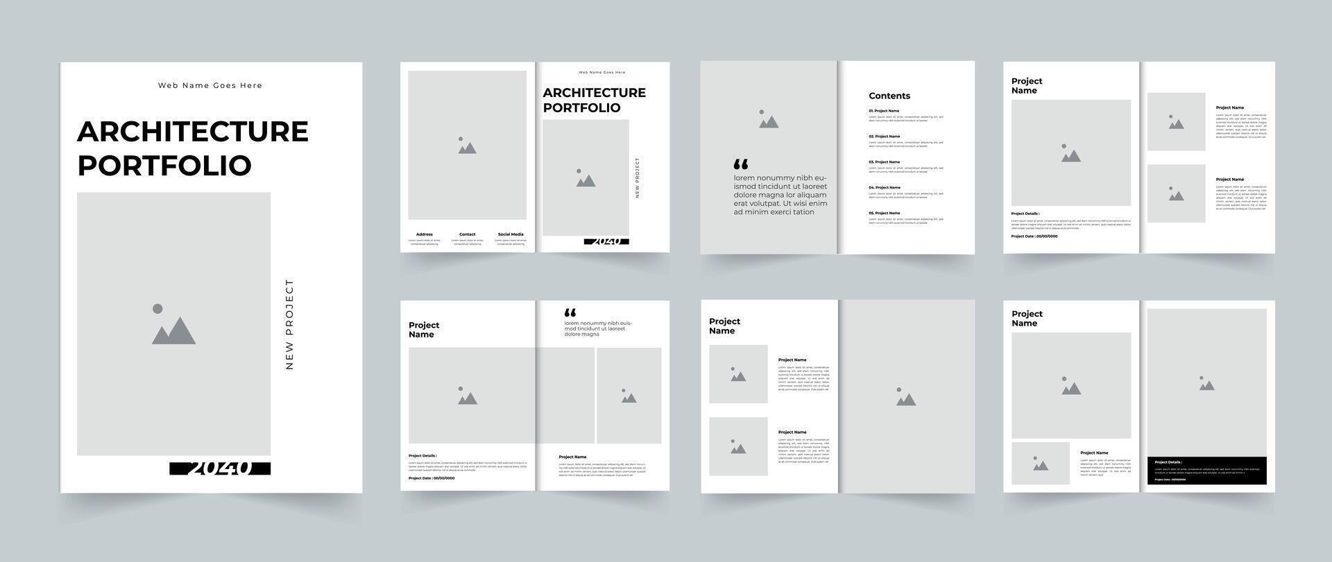 Architecture Portfolio template or interior portfolio design template vector