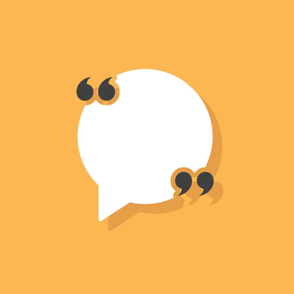 Quote frame icon in flat style. Speech bubble illustration on isolated background. Comment sign business concept. vector