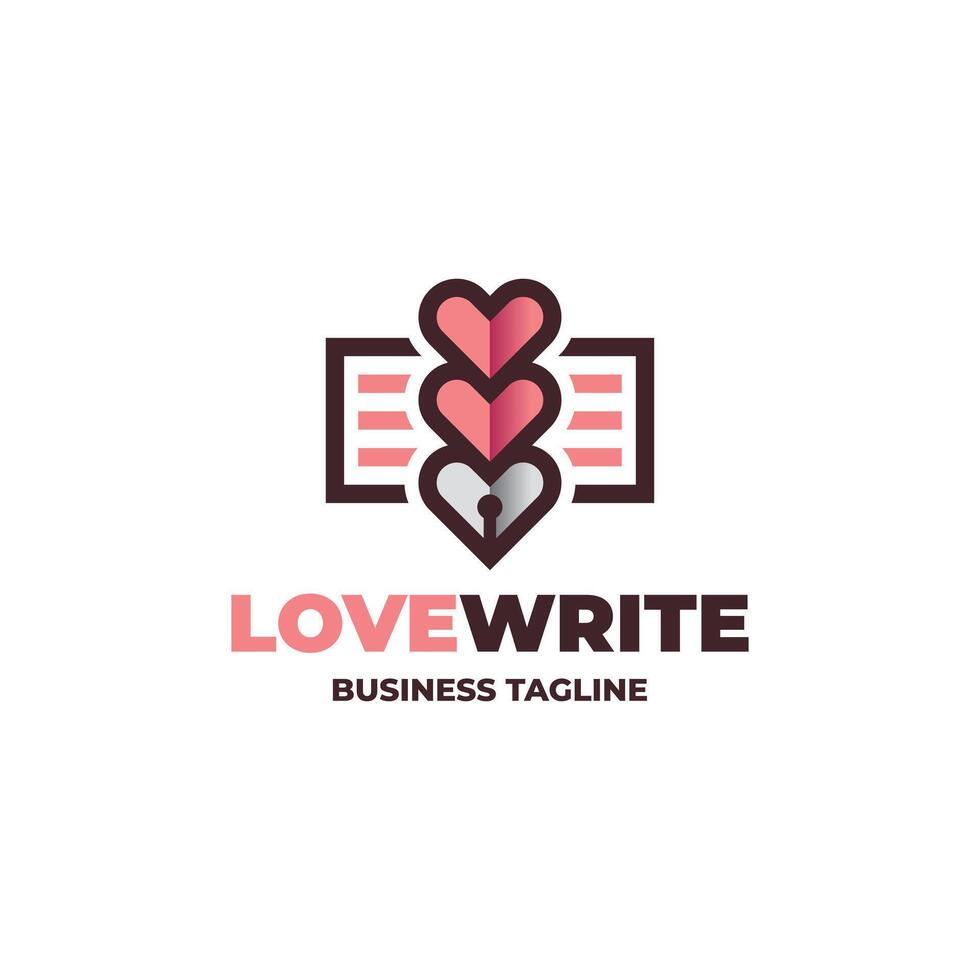 love writer logo design vector