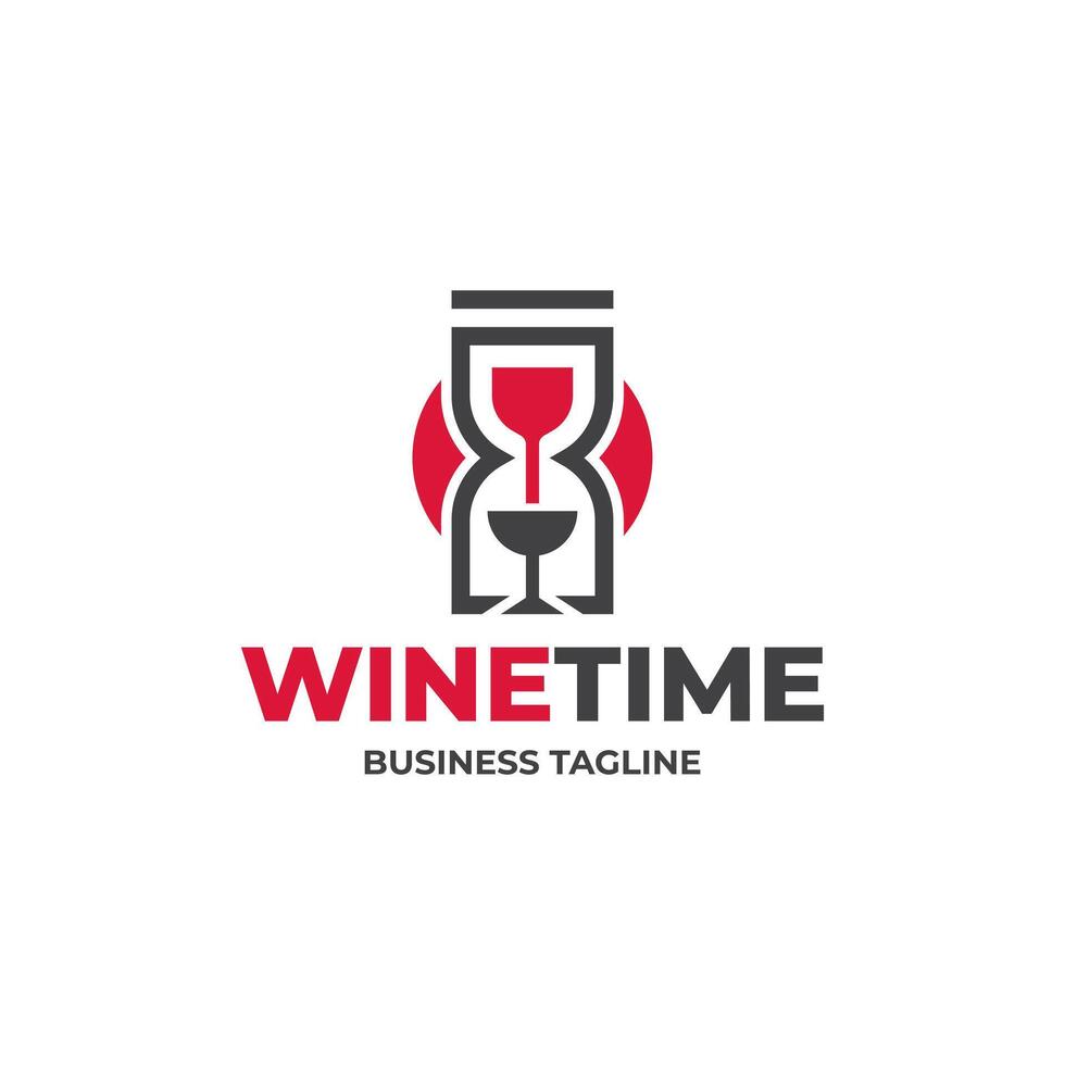 wine time logo design vector
