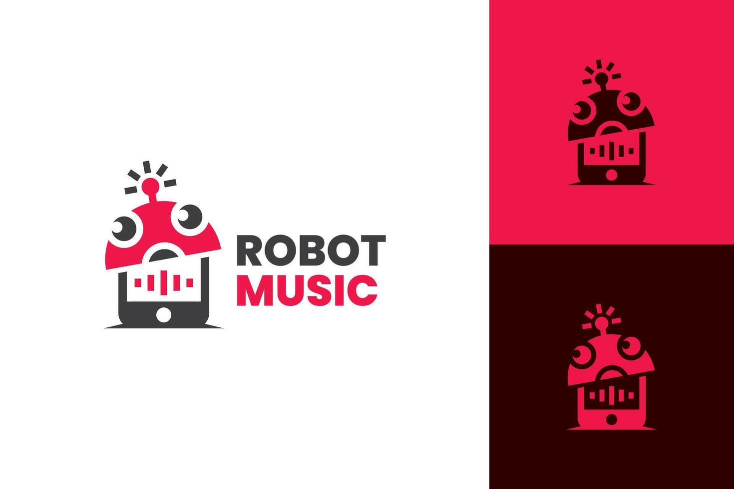 modern robot music logo design vector