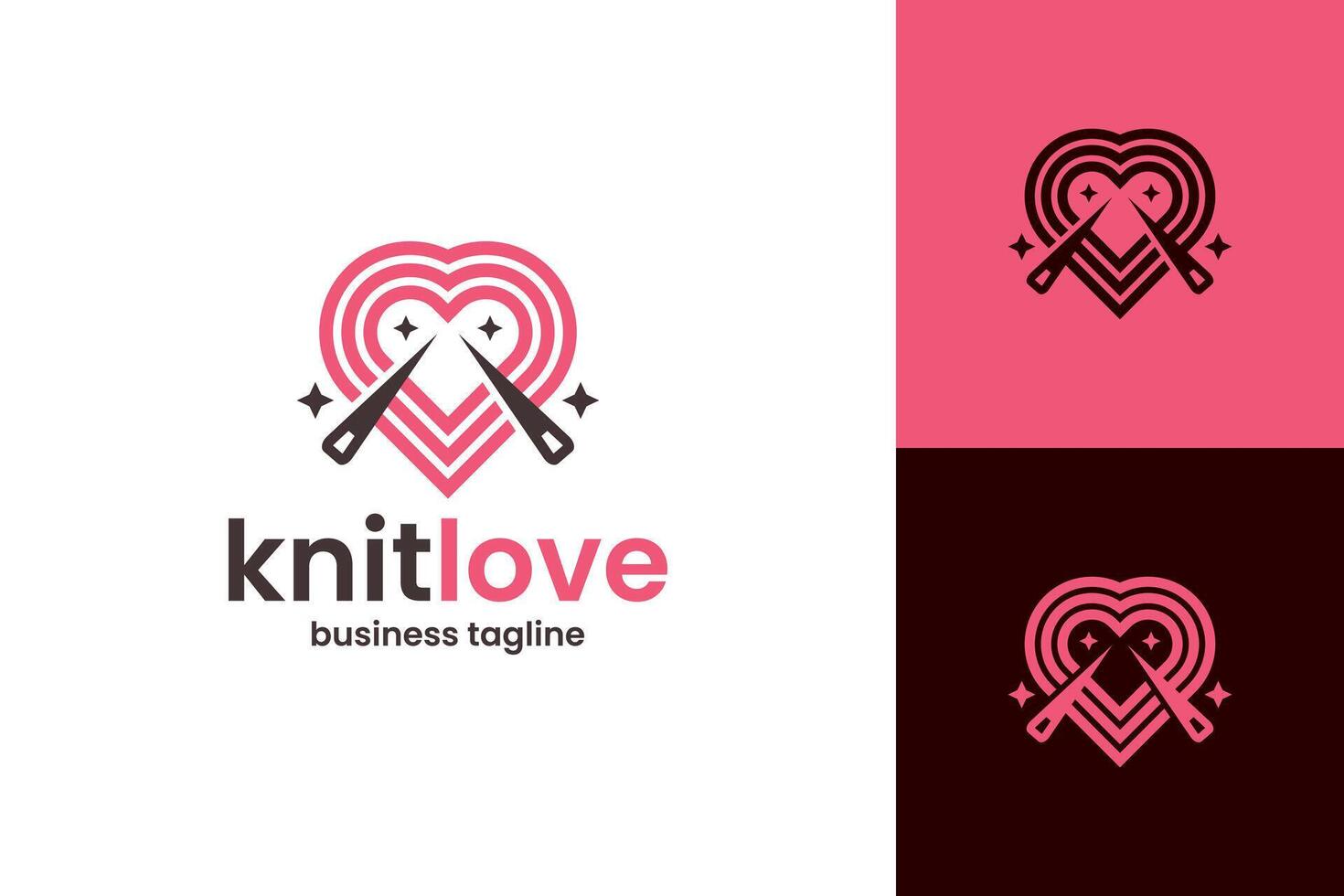 knitting love tailor logo design vector