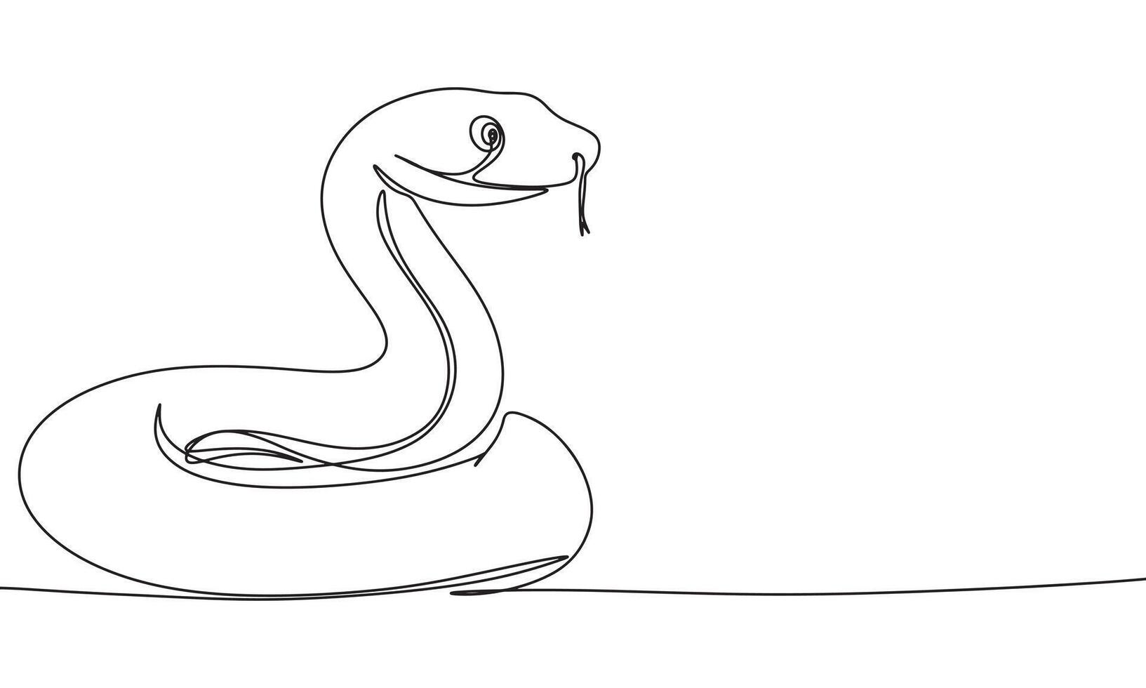 Symbol 2025 year Snake one line continuous. Snake line art. Hand drawn art. vector