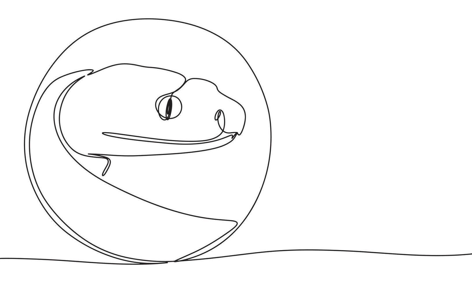 Snake one line continuous. Line art snake, symbol 2025 year. Hand drawn art. vector