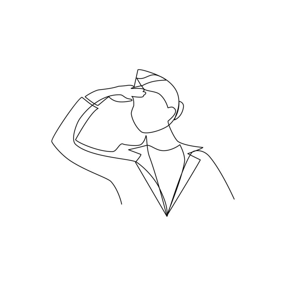 Stewardess drawn in line art style vector