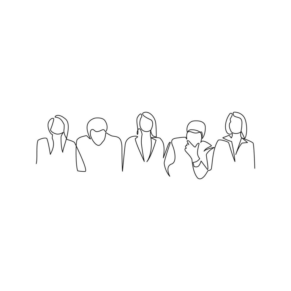 People drawn in line art style vector