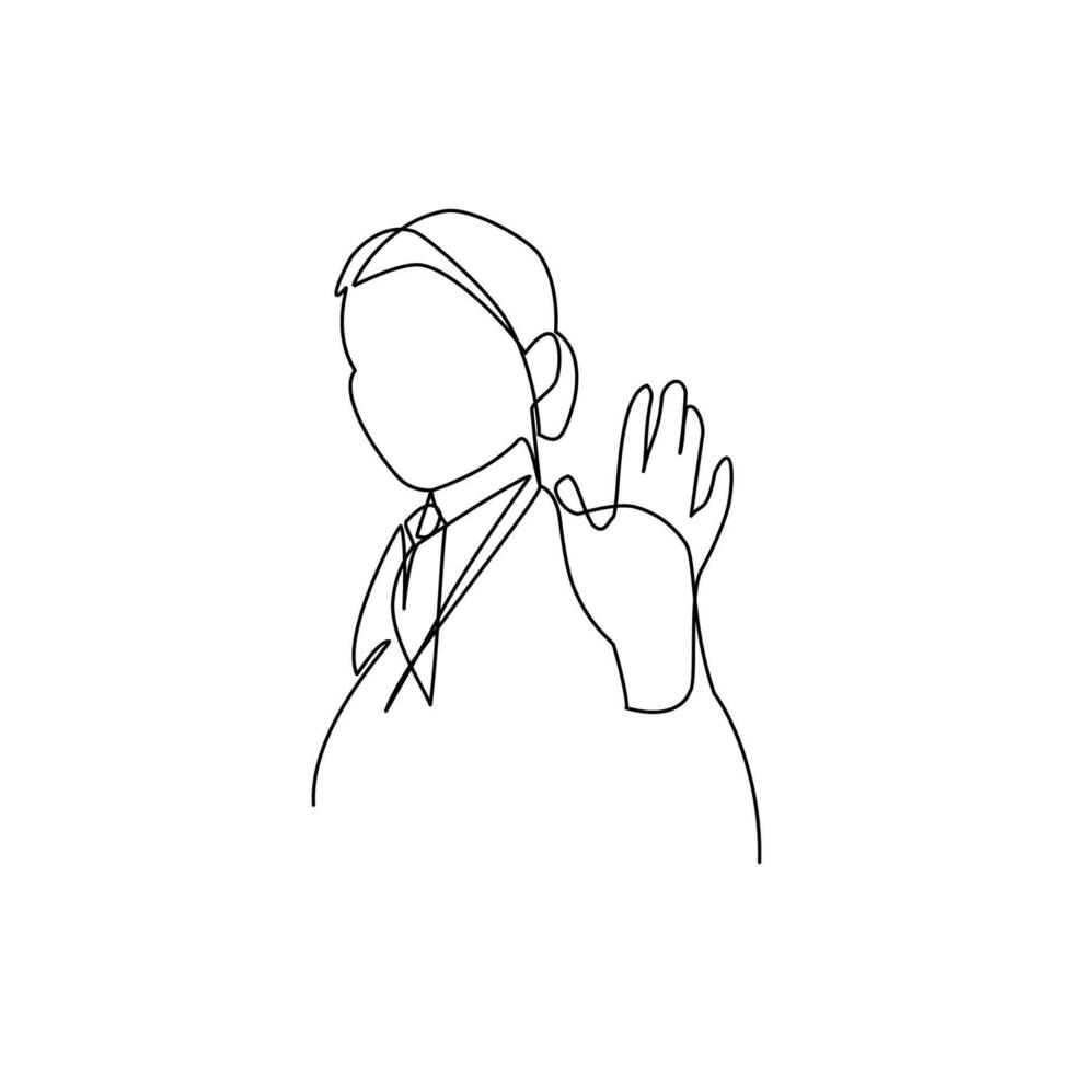 Stewardess drawn in line art style vector