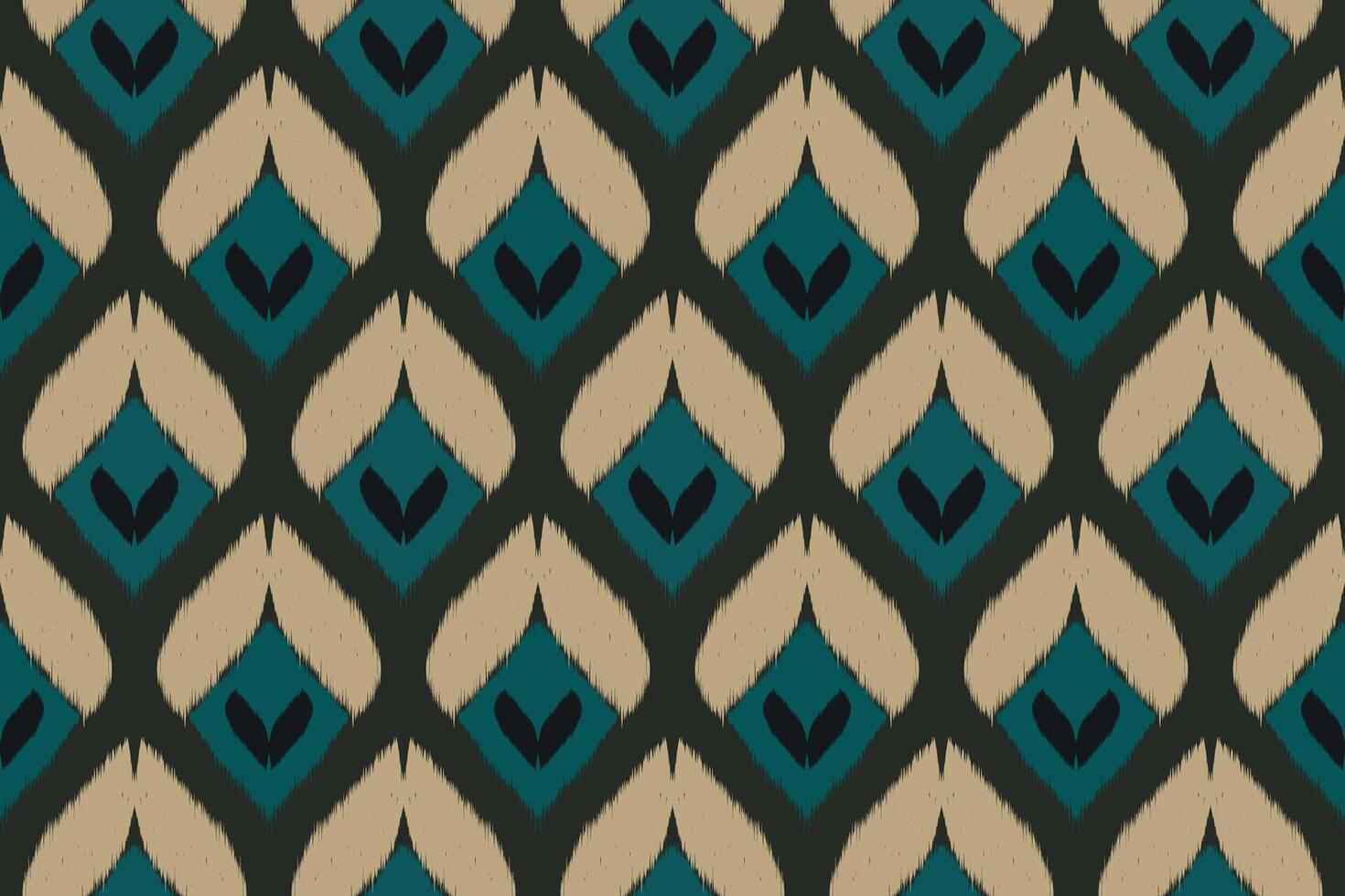 Abstract ikat pattern for seamless ethnic art in tribal and folk style. Print Aztec geometric ornament. Design for fabric, carpet, wallpaper, clothing. vector