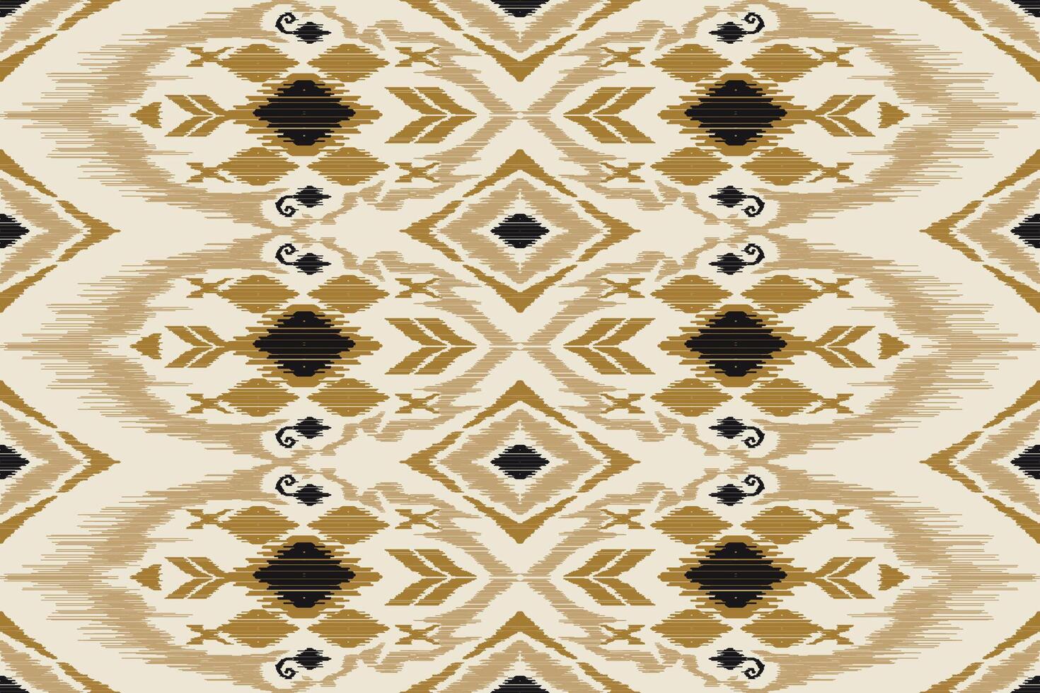 Abstract ikat pattern for seamless ethnic art in tribal and folk style. Print Aztec geometric ornament. Design for fabric, carpet, wallpaper, clothing. vector