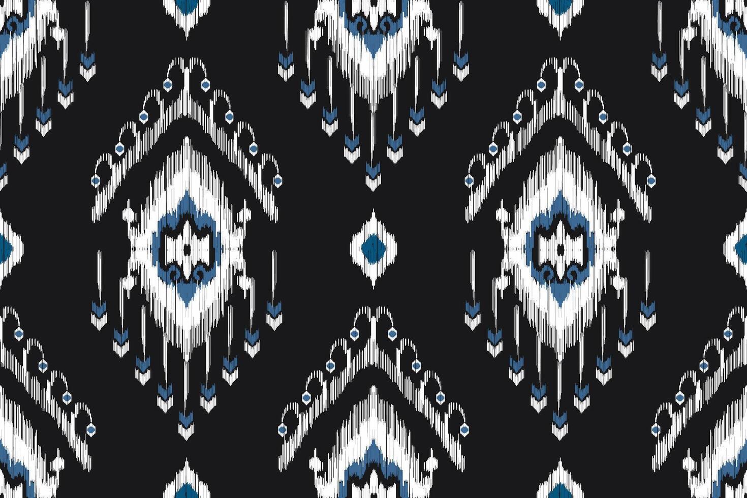 Abstract ikat pattern for seamless ethnic art in tribal and folk style. Print Aztec geometric ornament. Design for fabric, carpet, wallpaper, clothing. vector