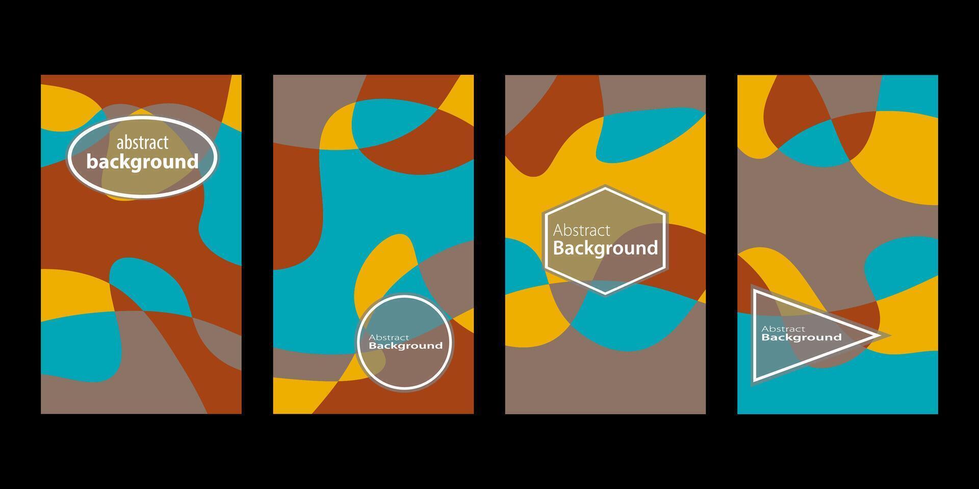 Set Of Abstract Creative Backgrounds, Hand drawn various Textured abstract shapes, coloful doodle objects, Contemporary modern trendy illustrations. Every background is isolated vector