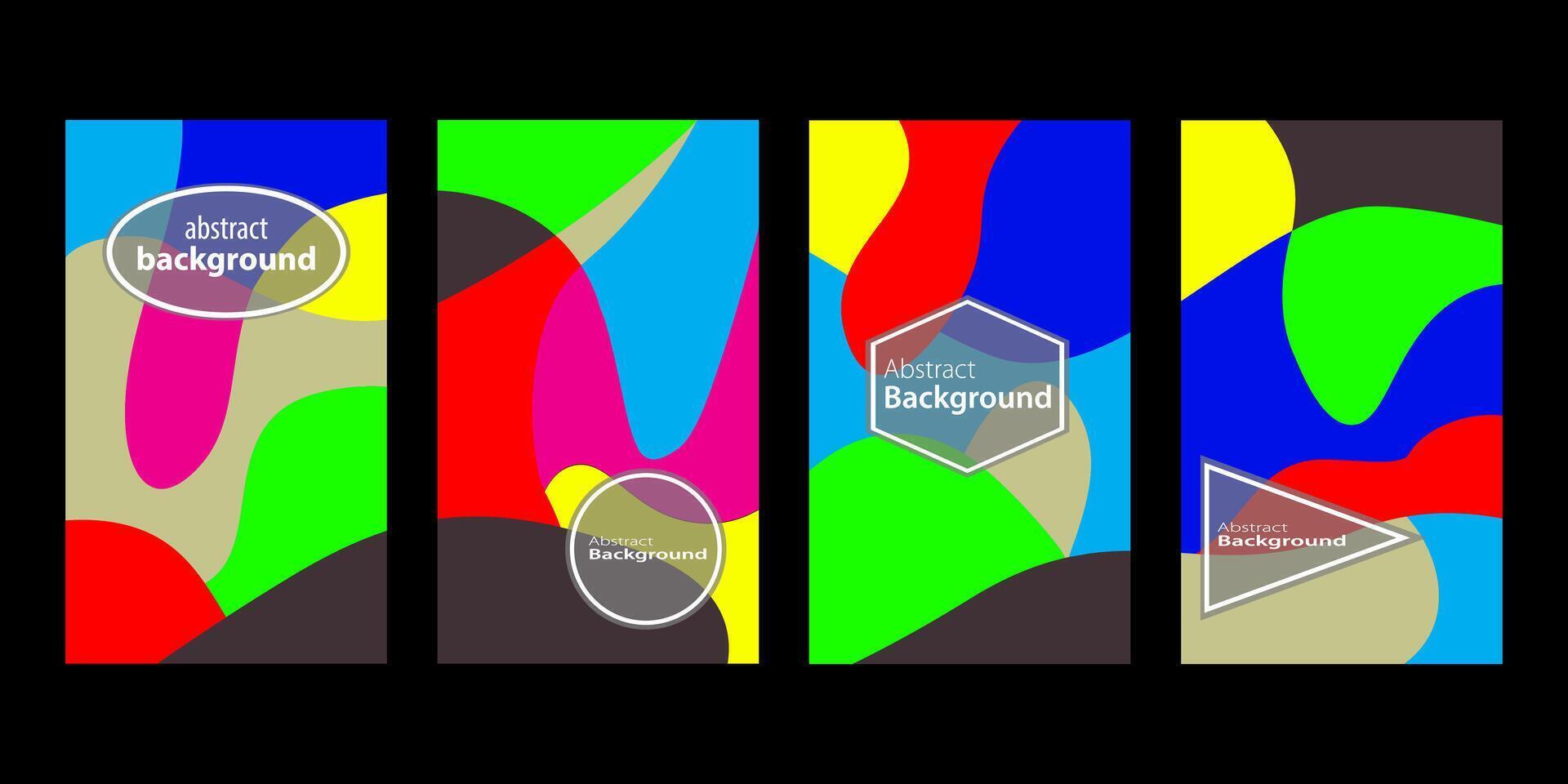 Set Of Abstract Creative Backgrounds, Hand drawn various Textured abstract shapes, coloful doodle objects, Contemporary modern trendy illustrations. Every background is isolated vector