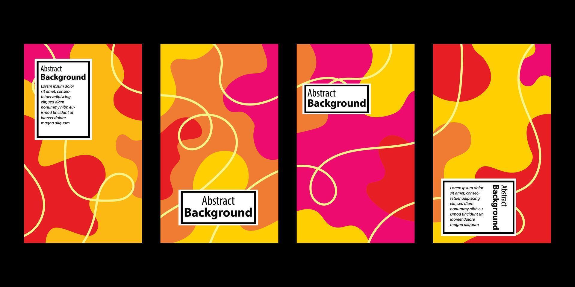 Set Of Abstract Creative Backgrounds, Hand drawn various Textured abstract shapes, coloful doodle objects, Contemporary modern trendy illustrations. Every background is isolated vector