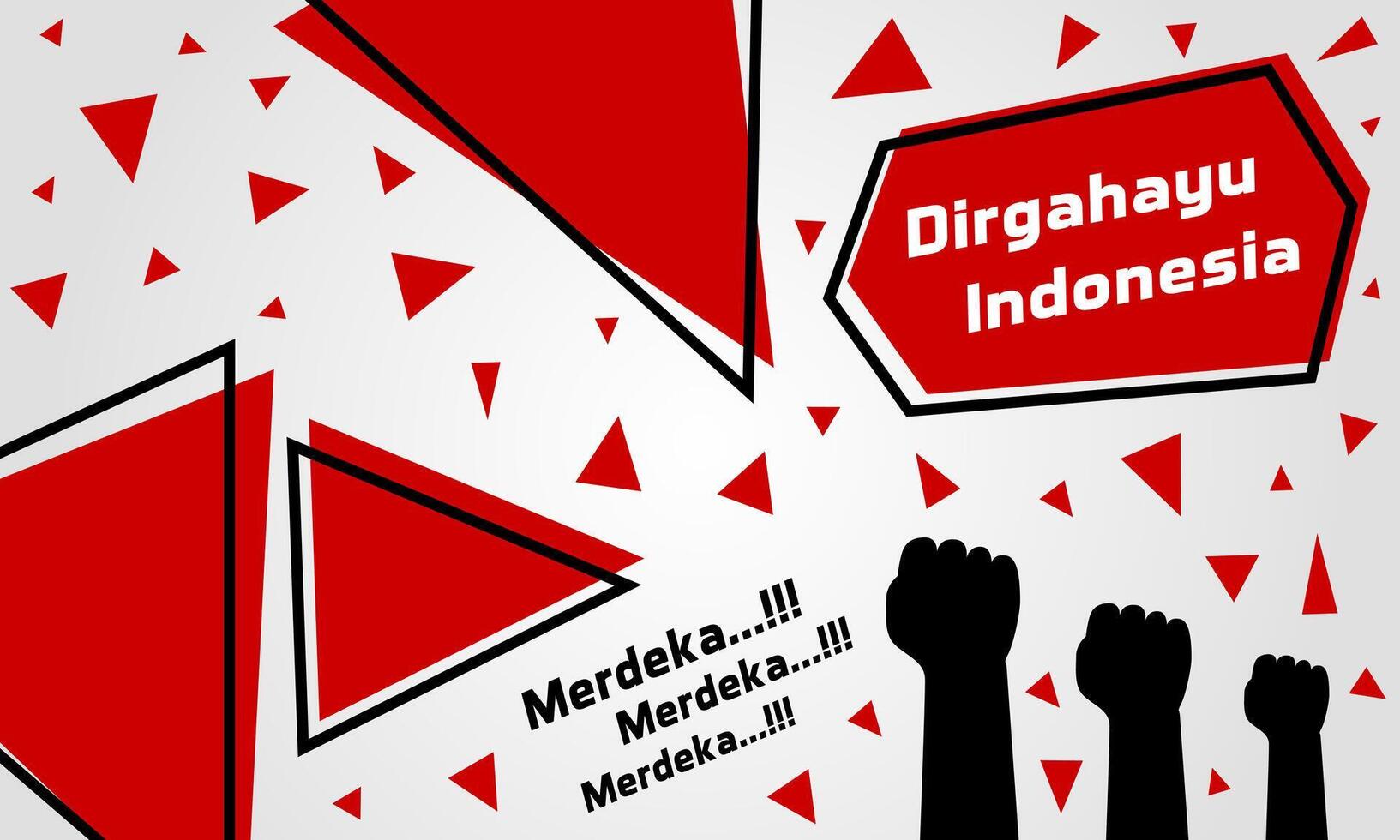 Happy Indonesia Independent Day 17 August 1945, Template of background poster banner vector