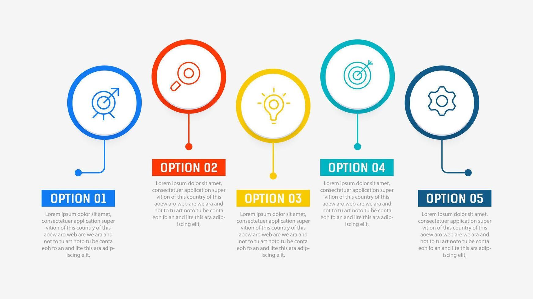 Five Step Infographic design element template for presentation. info graphic illustration. process diagram and presentations step, banner, flow chart, 5 option template. vector