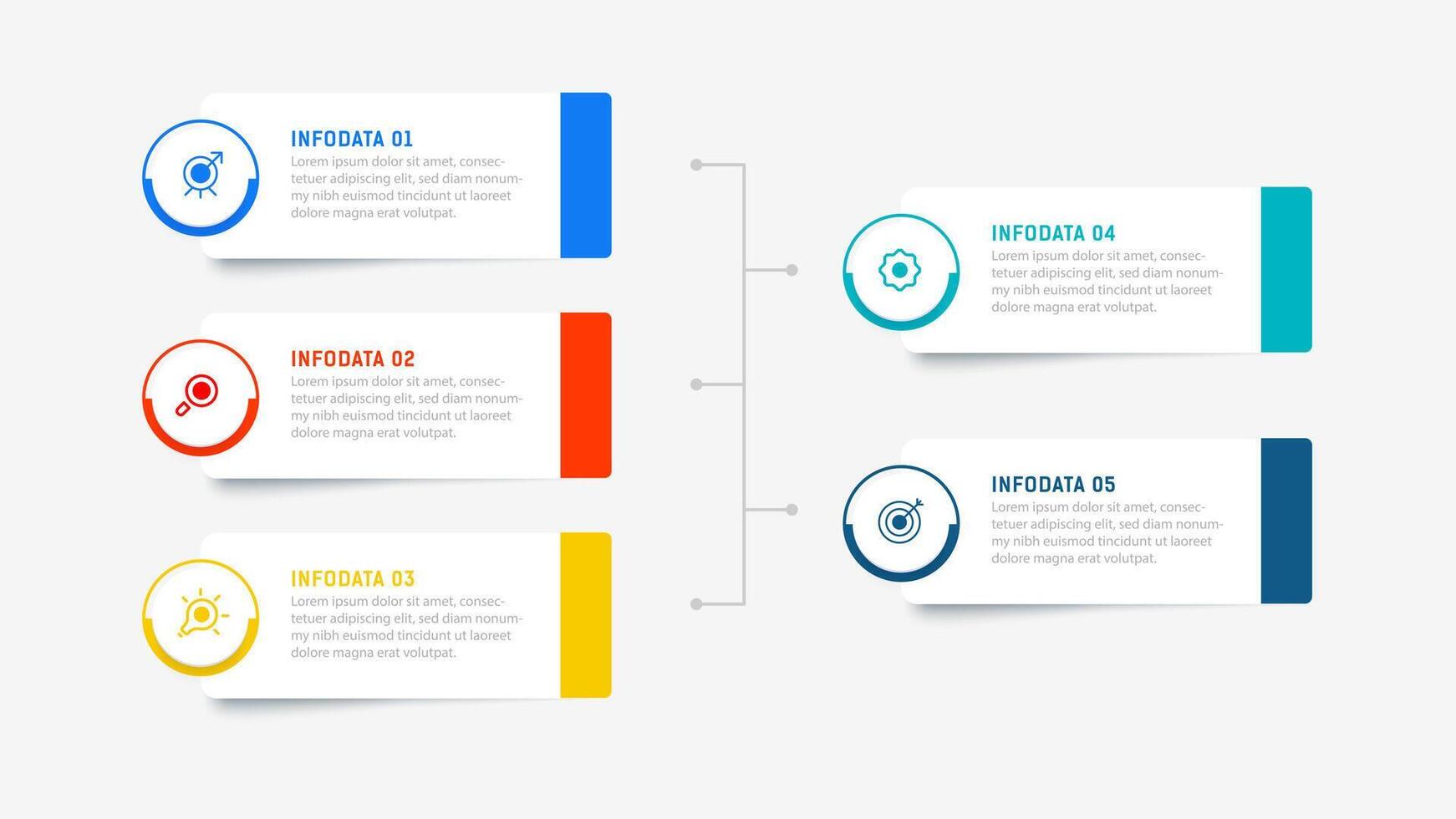 Five Step Infographic design element template for presentation. info graphic illustration. process diagram and presentations step, banner, flow chart, 5 option template. vector