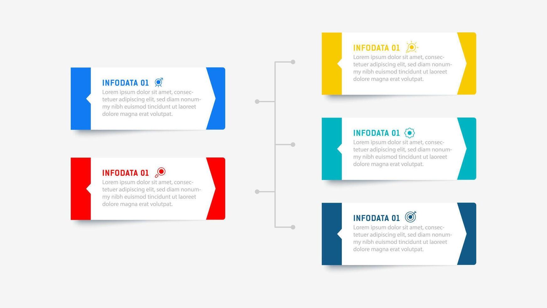 Five Step Infographic design element template for presentation. info graphic illustration. process diagram and presentations step, banner, flow chart, 5 option template. vector