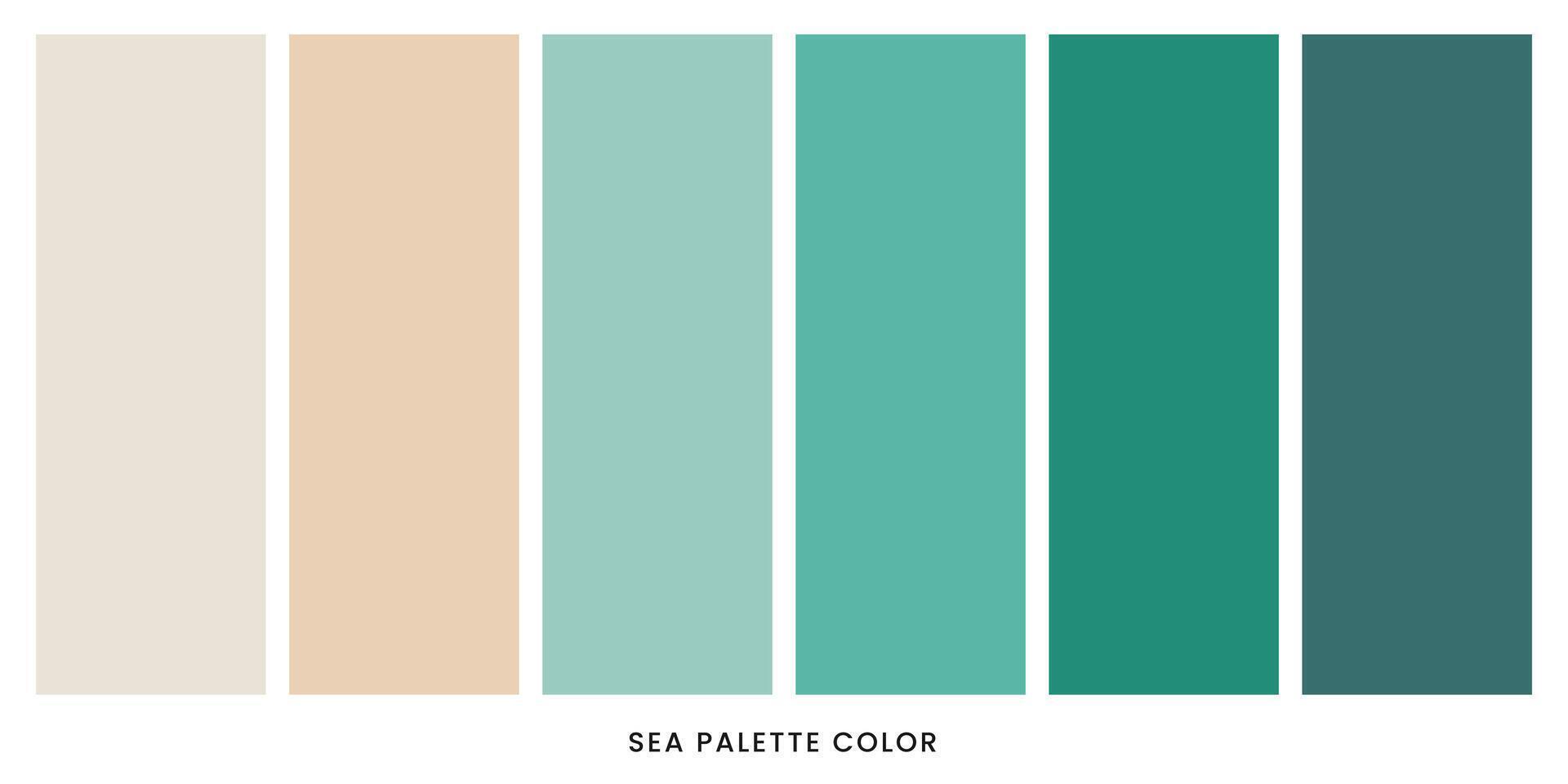 Sea palette minimalist colors and modern isolated set vector