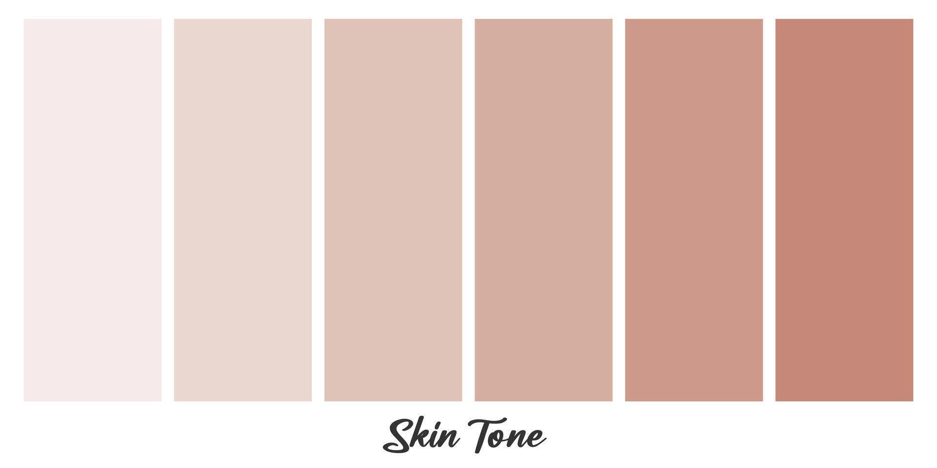 Human skin tone color palette set isolated on white background. Creative illustration. vector