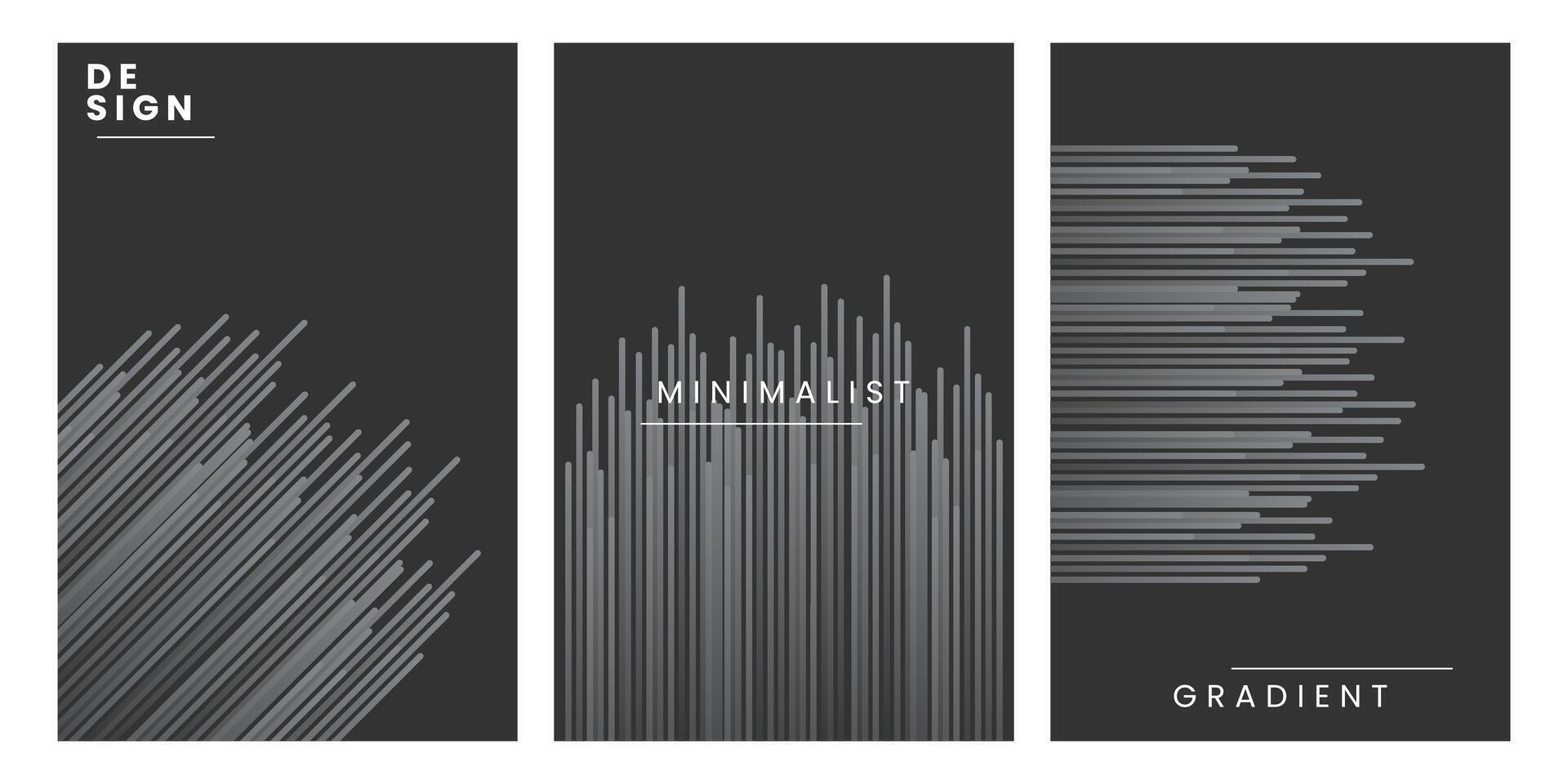 Abstract stripes line dark background set. illustration vector