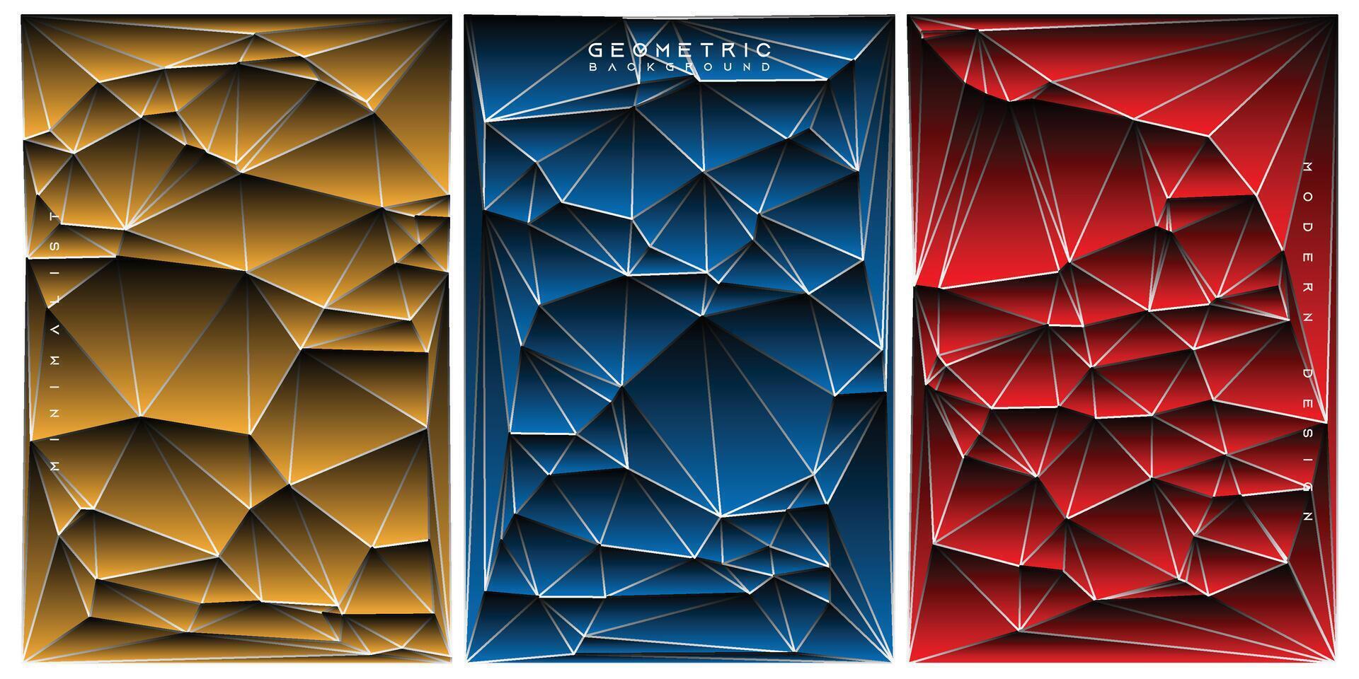 geometric abstract gradient triangles shapes background set collection. vector