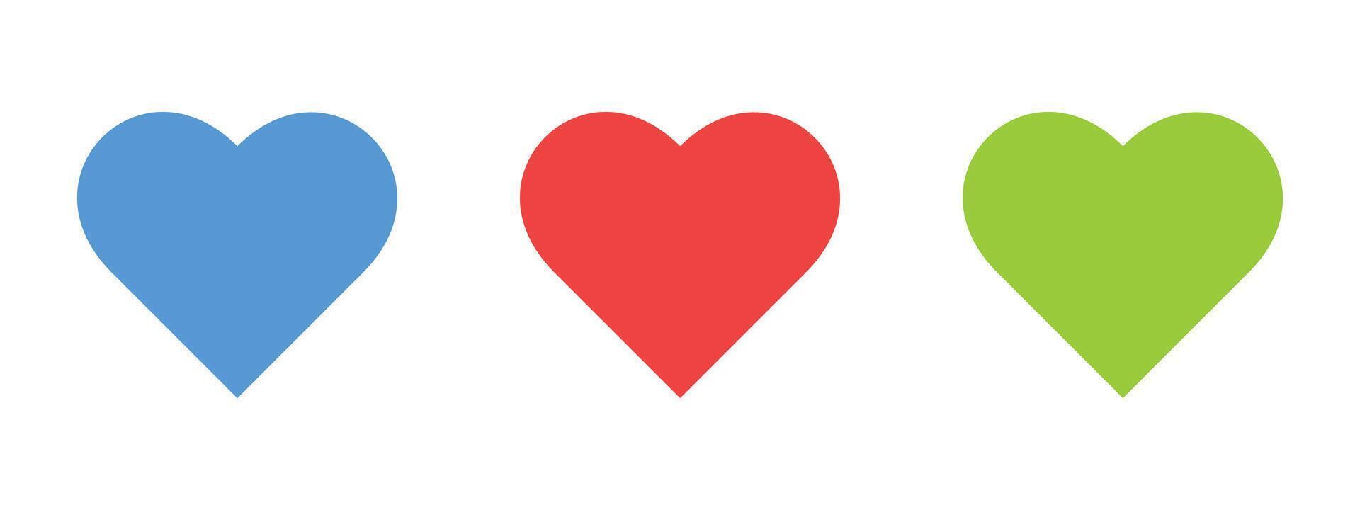 Love heart icon set . vector