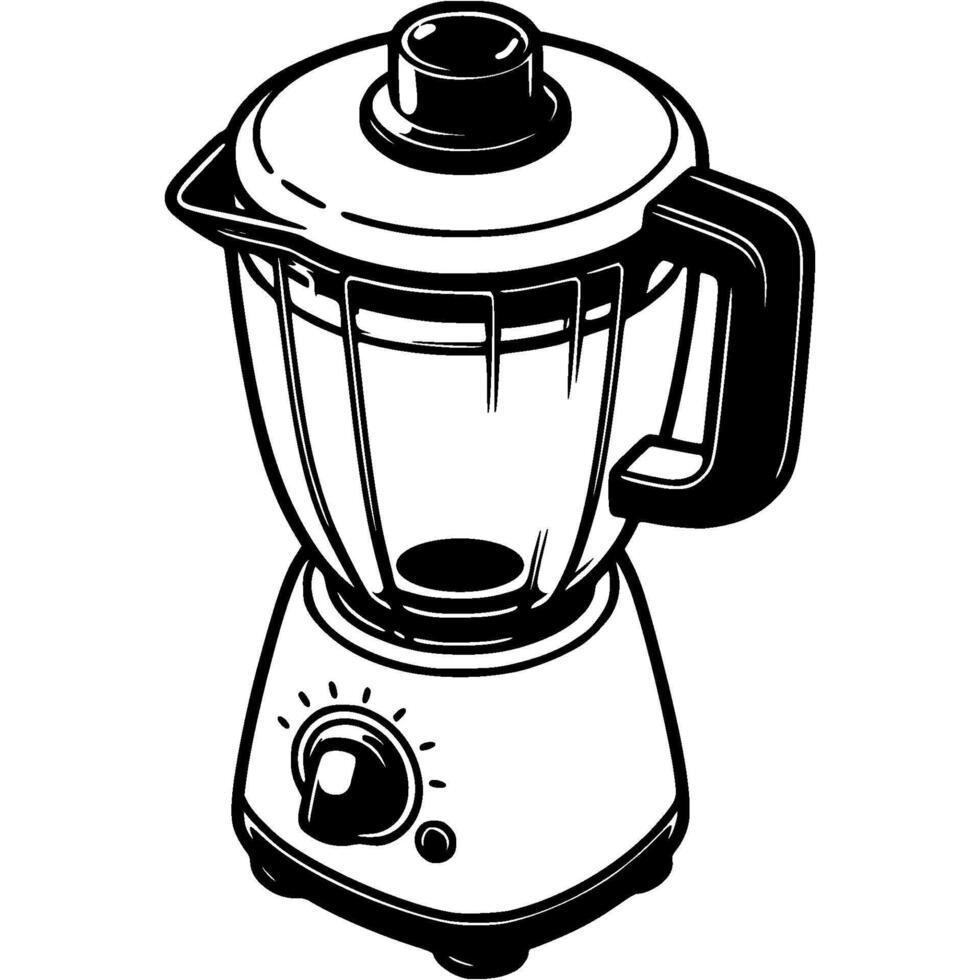 National blender for making fruit smoothies and drinks in monochrome. Simple minimalistic in black ink drawing on white background vector