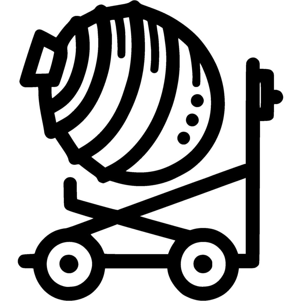 Construction concrete mixerdoodle icon. Simple minimalistic symbol in black on white background vector