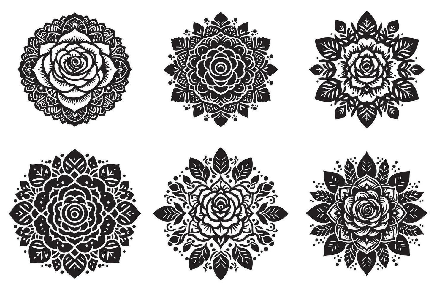 Rose mandala design with white background vector