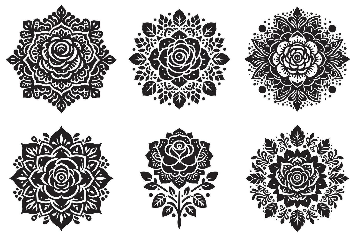 Rose mandala design with white background vector