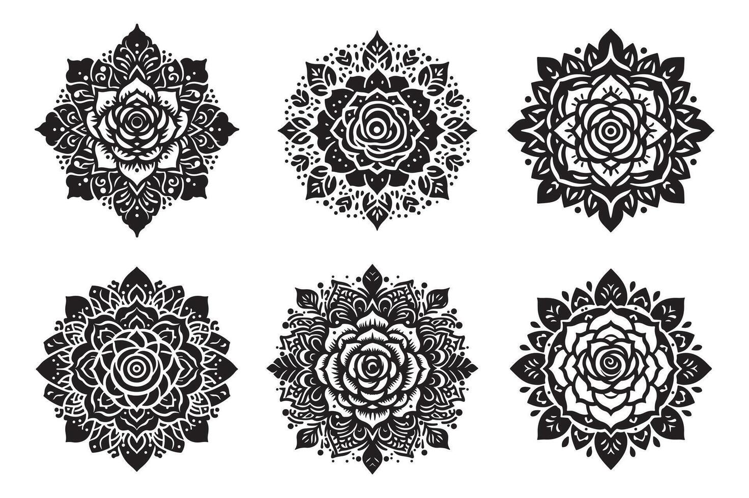 Rose mandala design with white background vector