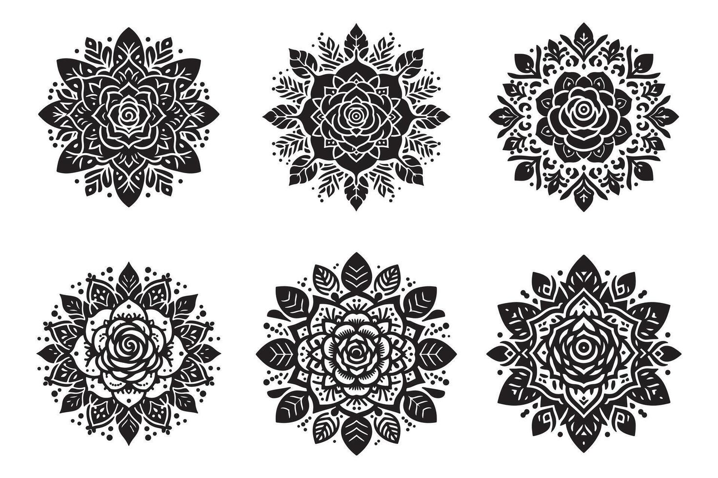 Rose mandala design with white background vector
