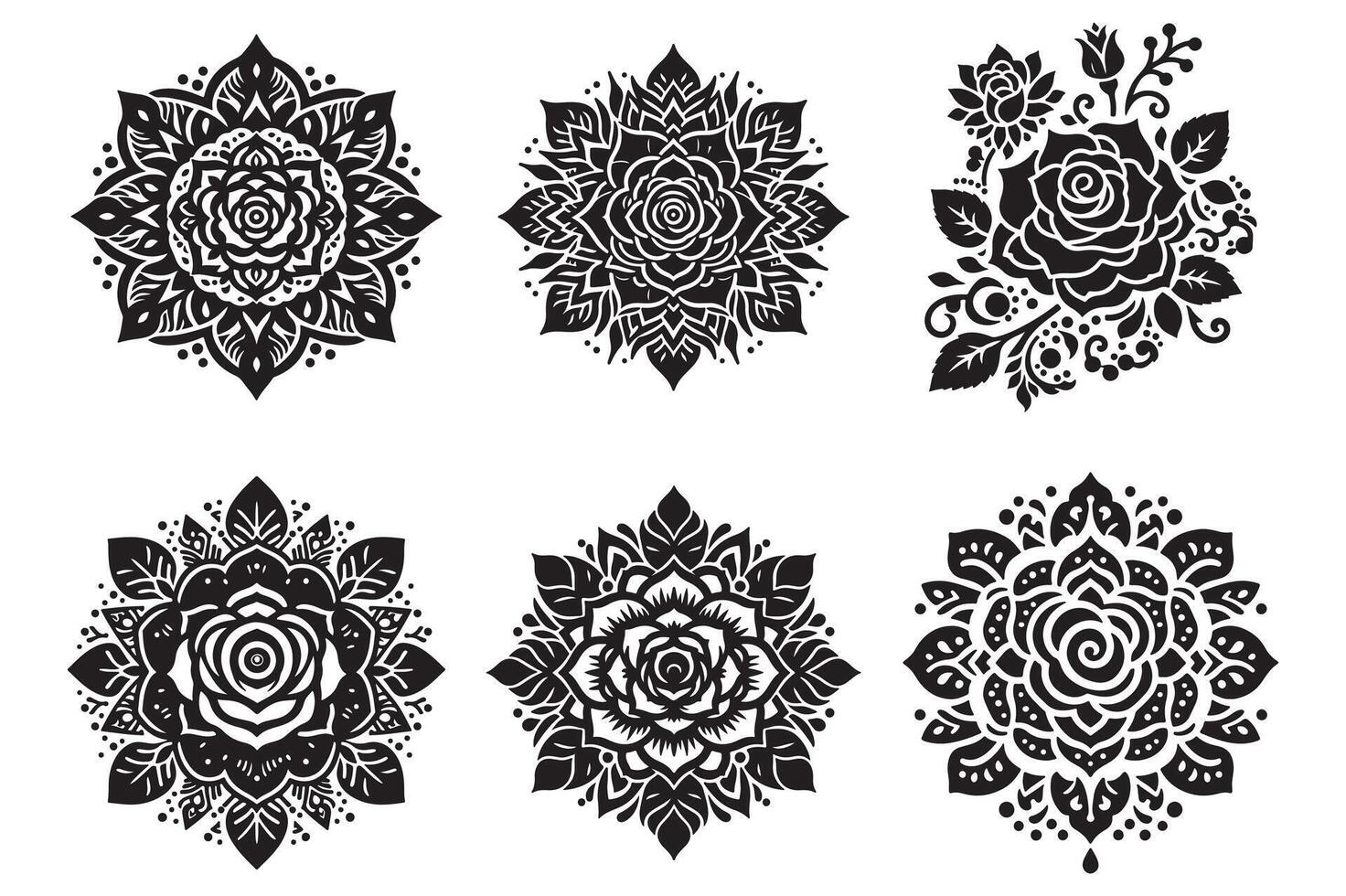 Rose mandala design with white background vector