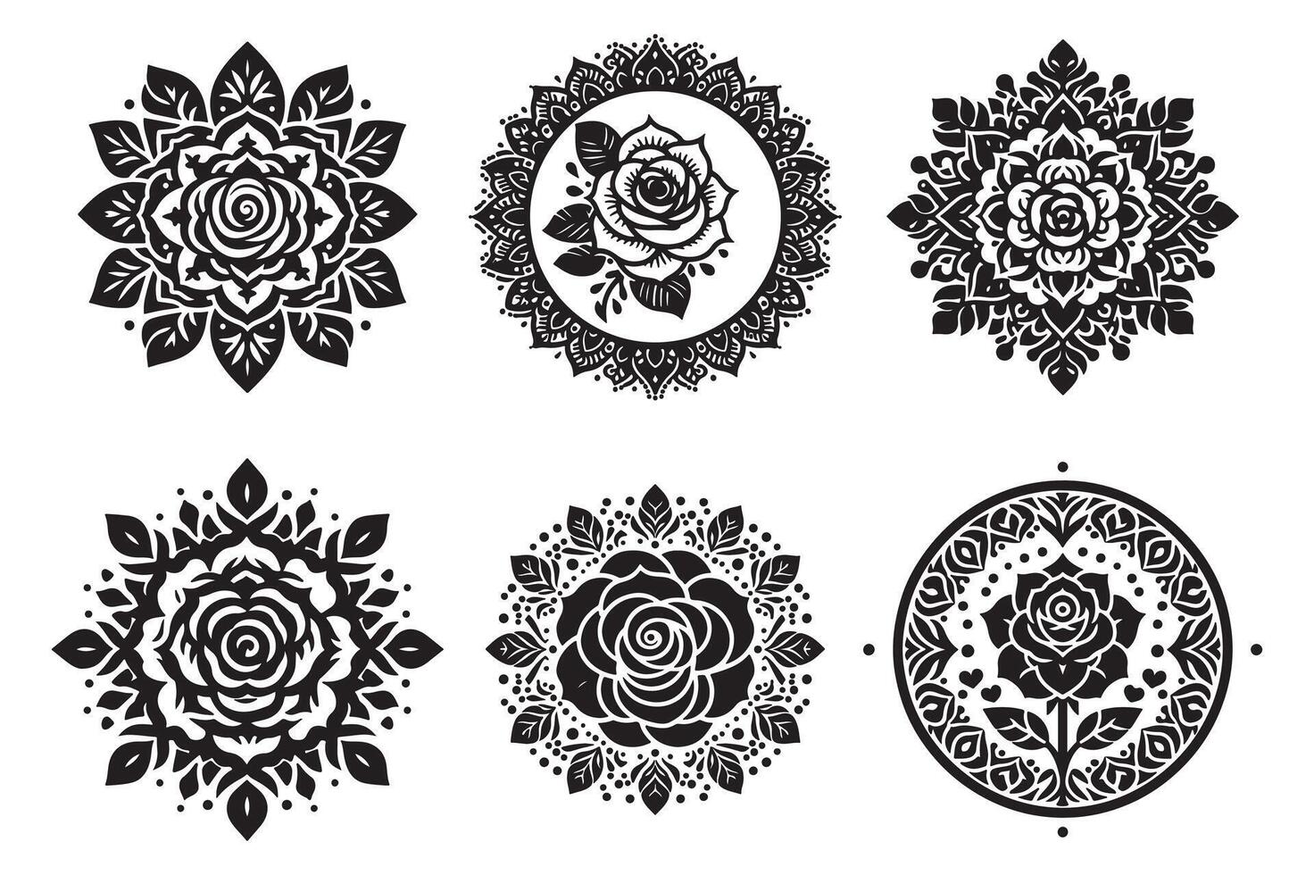 Rose mandala design with white background vector